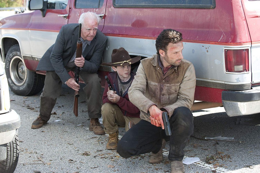 Rick, Carl et Hershel (Scott Wilson)